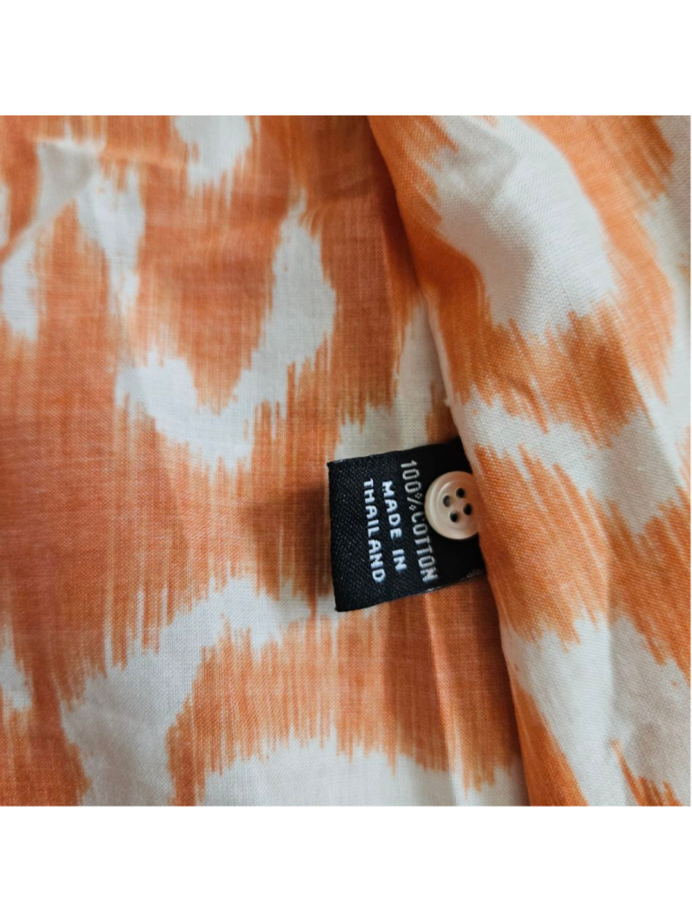 Jim Thompson Orange White Wrap Kaftan Boho Free Size Cotton NWT *READ* - Picture 4 of 9